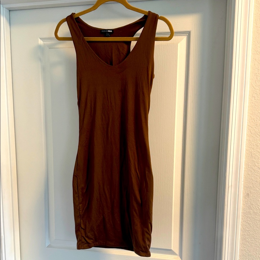 Fashion Nova Chocolate Sleeveless Dress